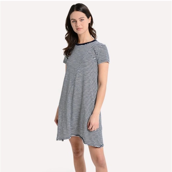 ATM Stripe Jersey Short Sleeve Dress - Picture 13 of 13